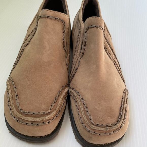 Bed/stu mens slip on leather loafer stitching detail size 13 tan - Picture 5 of 14